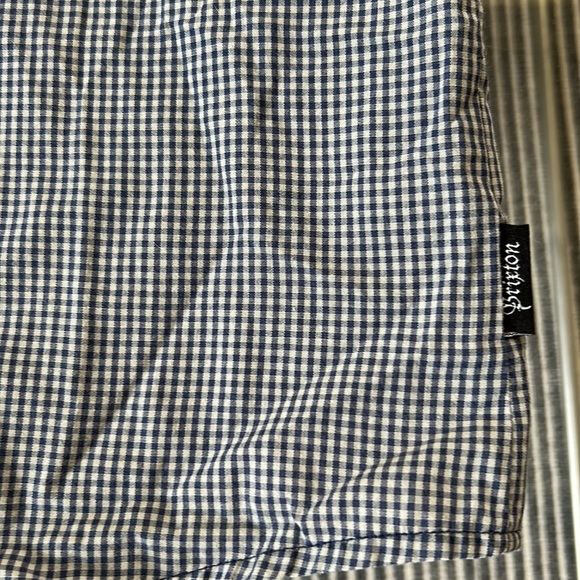 Brixton Blue/Grey Short Sleeve Single Pocket Button Up - Picture 4 of 6